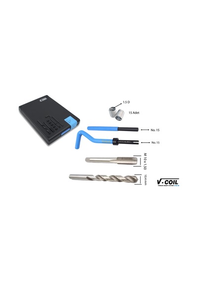 V-coil M 12 X 1,75 Helicoil Tamir Seti Matkap Uçlu 04021
