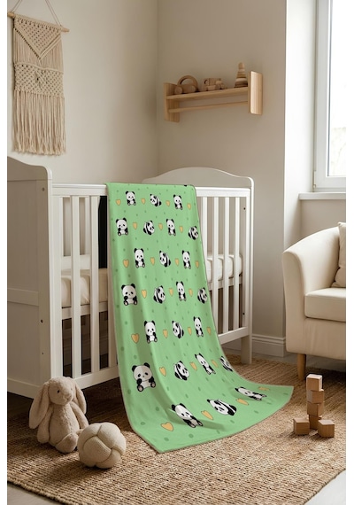 Panda Desenli Soft Touch Termal Bebek Battaniyesi Cbt0011 Renkli