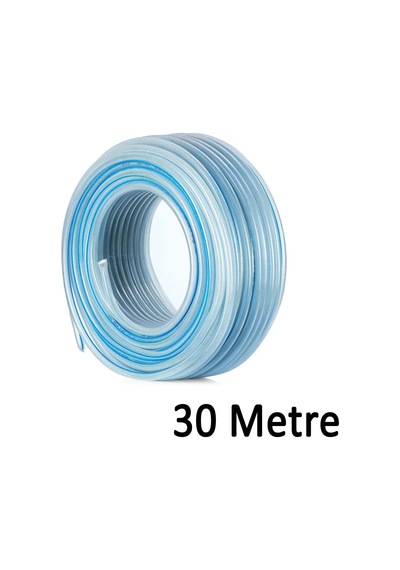 30 Metre Örgülü Şeffaf Bahçe Hortumu Dayanıklı 3 Katlı Sağlam Çeşme Su Sulama Yıkama Hortum 12.5 Mm 1/2