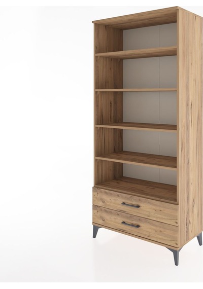Hyperion Dolap 5 Raflı 2 Çekmeceli 88x44x195 Çam-çam Çam
