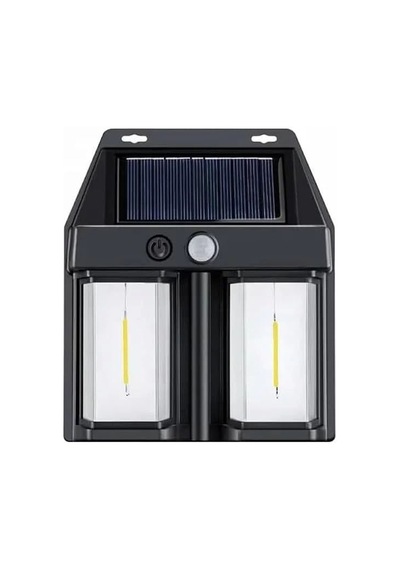 Rustik Ampul İkili Solar Duvar Aplik Güneş Enerjili Hareket Sensörlü Renkli