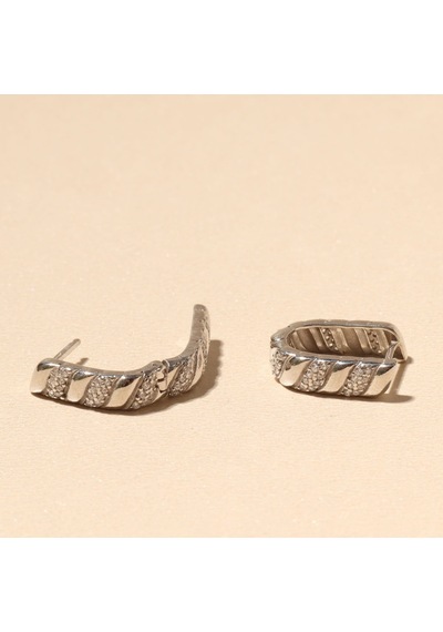 Dalga Zirkon Küpe 717049 Silver Gümüş