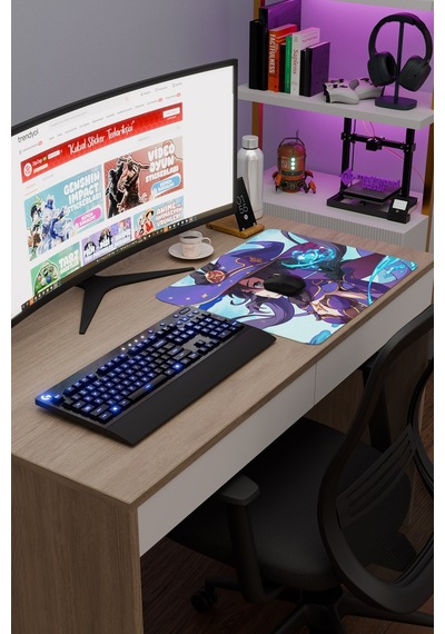 Mona Genshin Impact Anime Gacha V1 - 48x40 Xl Gaming Mouse Pad Fare Altlığı