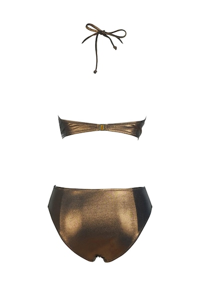Endeep Kadın Tünelli Metalik Kahverengi Bikini Takımı