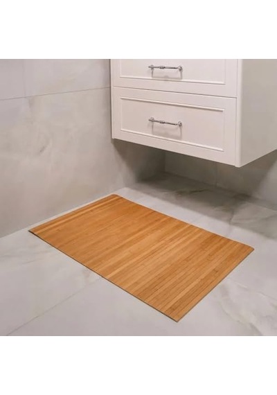 Bambu Paspası, Duş Ve Küvet İçin Kaymaz Mat, Çok Amaçlı Kullanım Siyah