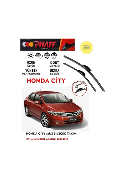 Honda City Cam Muz Silecek Takımı 2007 Model Araca Özel Aparat