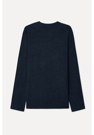 Mudo Erkek Erkek Lacivert Yaka Detaylı Bisiklet Yaka Sweatshirt 1272642