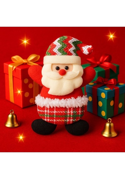 1 Adet Peluş Karakterlerle Eğlenceli Yeniyıl Dekoru Noel Figürleri Yılbaşı Ağaç Süsleri 17 Cm X 11cm Çok Renkli