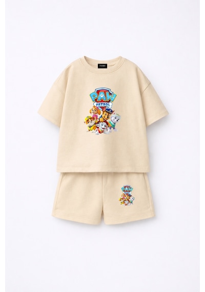 Fasardi Paw Patrol Baskılı Oversize %100 Pamuk Tişört Şort Çocuk 2li Takım Bej Fasardi Paw Patrol Baskılı Oversize %100 Pamuk Tişört Şort Çocuk 2li Takım Bej