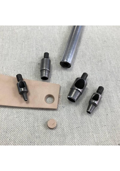 Vidalı Metal Çubuk Zımba Elde Vurma Ve Padova Uçları İçin Deri Hobi El Aleti 1 Adet