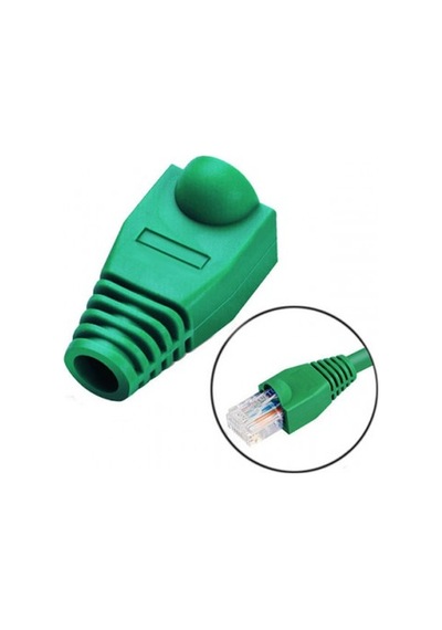 Rj45 Cover Plastik Koruyucu Kılıf Yeşil 100 Ad.