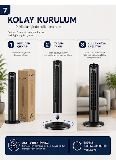 Breeze Mx-bt320 32 Kule Tipi Vantilatör 45w 3 Kademeli