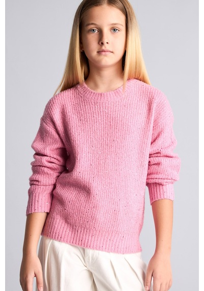 Defacto Bisiklet Yaka Fitilli Triko Basic Kazak Kız Çocuk H7361a826wnpn82 Pembe-pn82