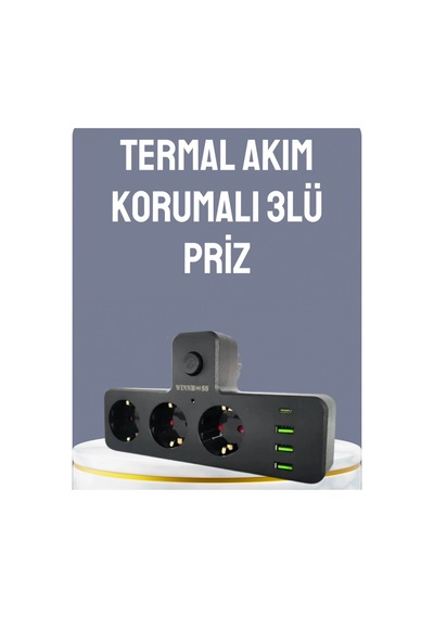 3 Prizli Anahtarlı Çoklu Priz 3 Usb Ve 1 Type-c Hızlı Şarj Destekli Diğer