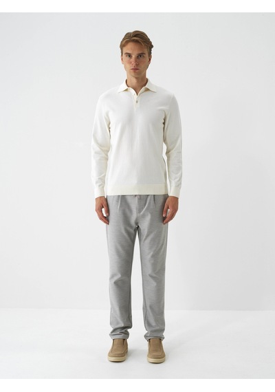 Xint Ekru Pamuk Dokulu Regular Fit Kazak 801868