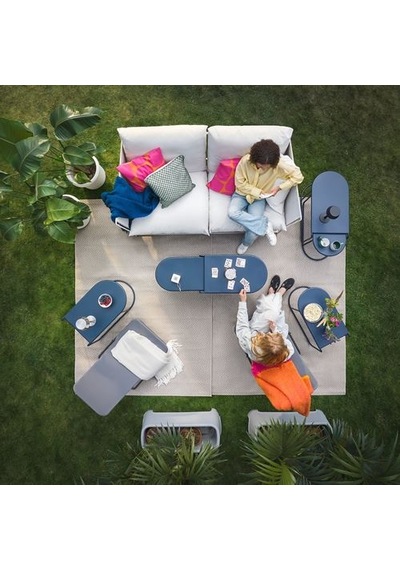 Ikea Grytsholm Bahçe Sehpası, Mavi-siyah, 2'li Set