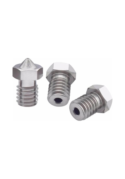 Koodmax 3d Yazıcı Printer E3d V5-v6 Mk8 Extruder 1.75mm / 0.6mm Paslanmaz Çelik Nozzle M6 - 2 Adet
