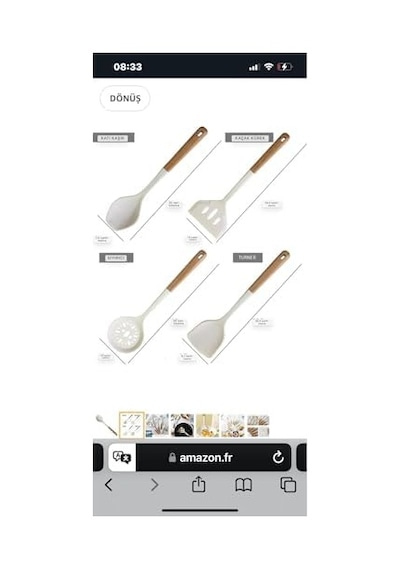 2 Adet Kepçe Spatula Çizmez Isıya Dayanıklı,beyaz 0