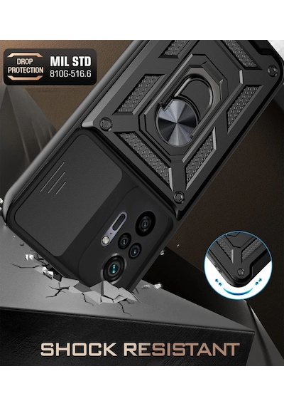 Xiaomi Redmi Note 10 Pro Kilif Kamera Korumali Sürgülü Zirh Tank 446594864