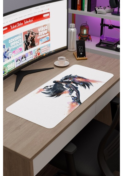 Bayonetta Kaymaz Dikişli Kauçuk Oyuncu Mousepad V2 - 70x30 Xl Gaming Mouse Pad Fare Altlığı
