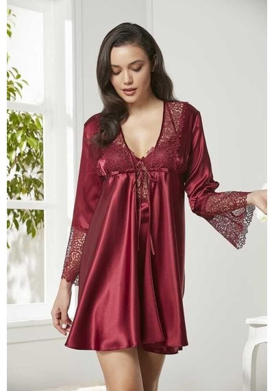 Pierre Cardin 6'lı Kaplı Midi Gecelik Sabahlık Set 6625 001