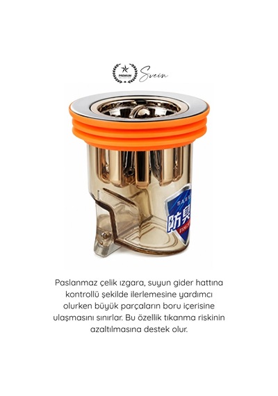 Kokuönleyici Koku Önleyici Gider Aparatı Dn40 Dn50 Lavabo Sifon Geri Akış Engelleyici Paslanmaz Çel