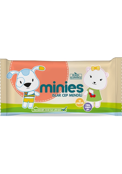 Minies Islak Cep Mendili 15 Yaprak 2 Adet