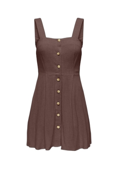 Only Onlsıesta Lınen Bl Short Strap Dress Pnt Kadın Kahverengi Elbise - 15370390