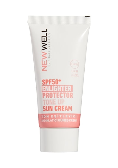 New Well Ton Eşitleyici Yüksek Koruma Etkili Spf50+ Aydınlatıcı Pembe Yüz Güneş Kremi 50ml