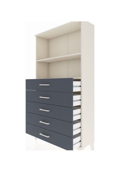 Arges Dolap 2 Raflı 5 Çekmeceli 88x30x163 Aytaşı-antrasit Aytaşı
