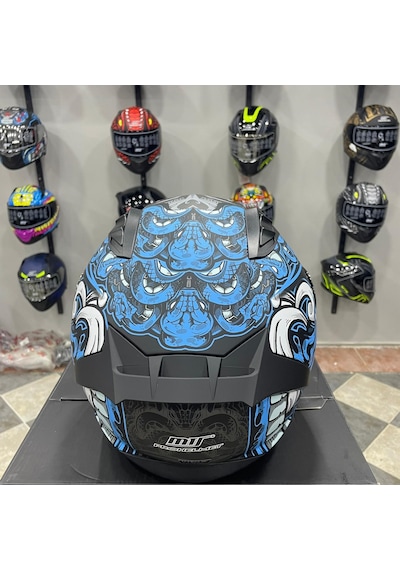 Mts M-801 Snake Full Face Kask Myth Blue Mavi
