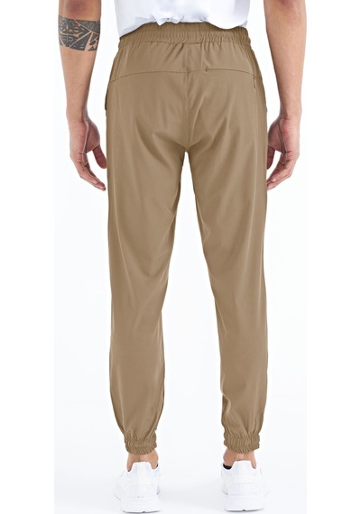 Tommy Life Bej Erkek Basic Cepli Bağcıklı Rahat Form Lastik Paça Eşofman Altı - 84826 Bej