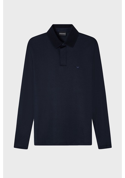 Emporio Armani Logolu Regular Fit Düğmeli Polo Erkek Polo Em004590 Af10017 Ub118 Lacivert