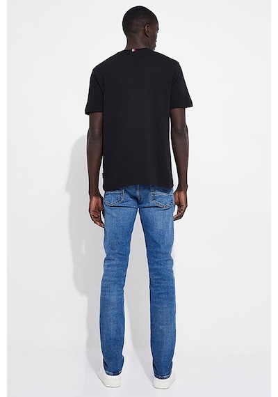 Tommy Hilfiger Bisiklet Yaka Baskılı Erkek T-shirt Siyah