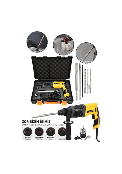 Assur 850W Darbeli Metal Şanzıman Kırıcı Delici Hilti Matkap - 1793