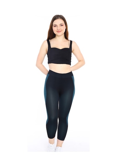 Escetic Kadın Spor Siyah Kısa Tayt, Yumuşak Kumaş-4303 - Xs/s