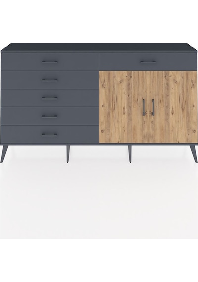 Arges Konsol Tek Raflı 6 Çekmeceli 2 Kapaklı 176x30x99 Antrasit-ç Antrasit-çam/antrasit Arges Konsol Tek Raflı 6 Çekmeceli 2 Kapaklı 176x30x99 Antrasit-ç Antrasit-çam/antrasit