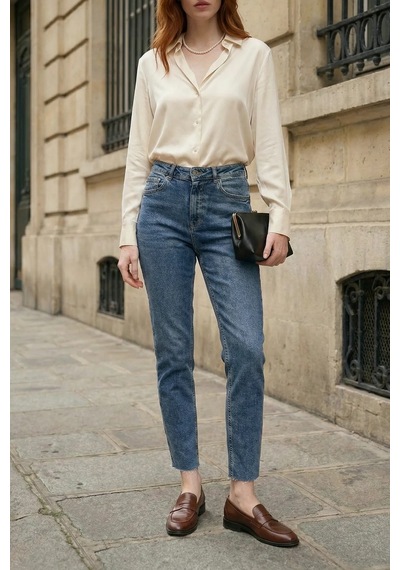 Hiccup My Fashıon Yüksek Bel Dar Kesim Skinny Kot Pantolon Lacivert 06