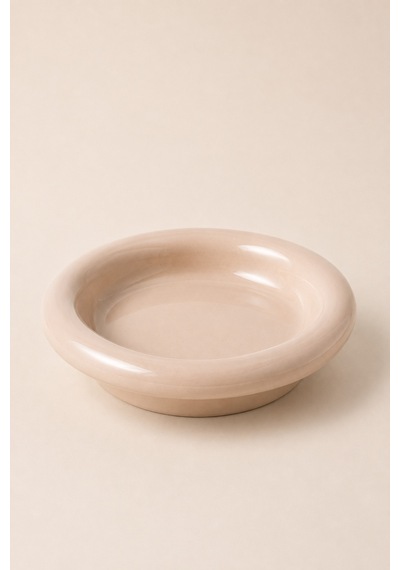 Parlak Bej Donut Seramik Yemek Tabağı 21,5 Cm Bej - 915217557 Bej