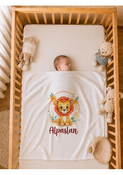 Pia Baby Erkek Bebek Hastane Çıkışı Seti 4 Parça %100 Pamuk İsimli Organik Baskılı Battaniyeli Tulum Seti 1011bt0x Krem