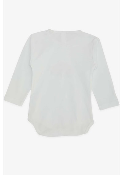 Breeze Erkek Bebek Çıtçıtlı Body Araba Baskılı 9 Ay-3 Yaş, Beyaz