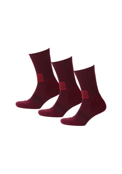 Thermoform Active Çorap Unisex 3'lü Paket Bordo Renkli