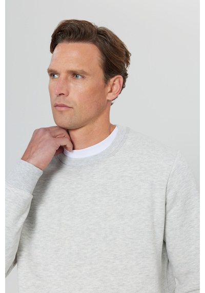 Ac&Co / Altınyıldız Classics Standart Fit Bisiklet Yaka Erkek Sweatshirt - Kar Melanj Kar Beyaz Ac&Co / Altınyıldız Classics Standart Fit Bisiklet Yaka Erkek Sweatshirt - Kar Melanj Kar Beyaz