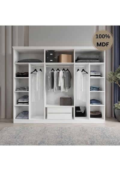 Pera 6 Kapak Mdf Gardırop Beyaz