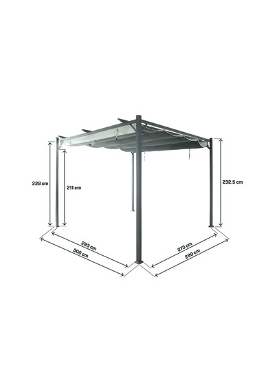 Koçtaş Alize Pergola 3x3 M Gri
