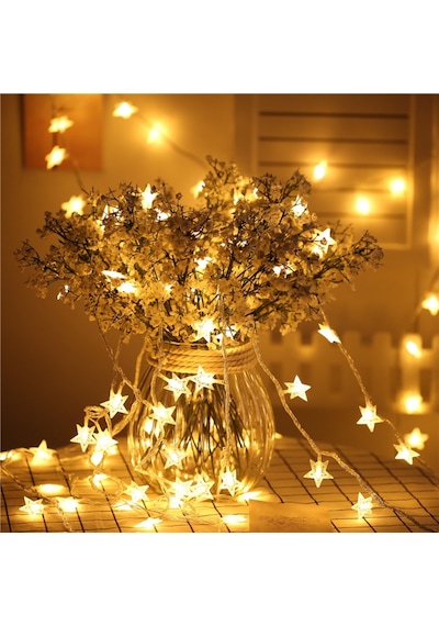 Dekoratif Yıldızlı İp Led Işık - Star Yıldız Led Işık Yılbaşı Süs