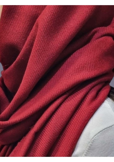 Tezzgelsin Kadın Yumuşak Yün Dokulu Omuz Şalı Atkı Bordo