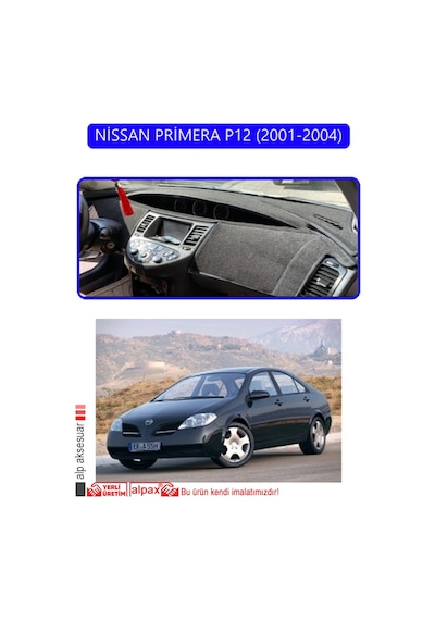 Nissan Primera P12 2001-2004torpido Koruma Halısı Mavi Kenar