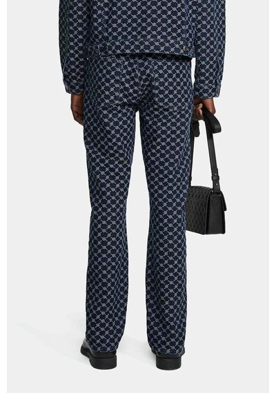 Daily Paper Ralf Pant: Denim Jacquard Kumaşlı Şık Erkek Pantolon - Regular Fit Mavi