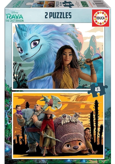 Educa 2x48 Parçalık İkili 4-6 Yaş Çocuk Puzzle - Raya Ve Son Ejderha The Last Dragon - Kız Çocuk 1 Adet
